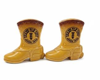 Vintage Grand Ole Opry Ceramic Boot Salt and Pepper Shakers
