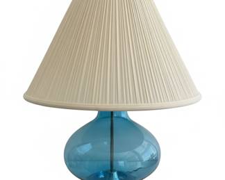 MidCentury Modern Blue Glass Table Lamp