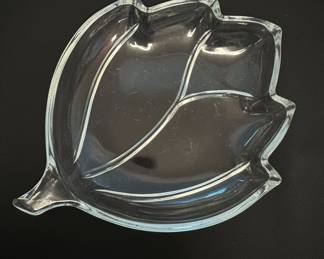 Vintage Hazel Atlas Clear Glass Leaf Dish