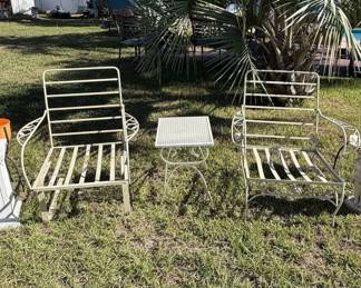 Vintage MidCentury Wrought Iron Patio Set