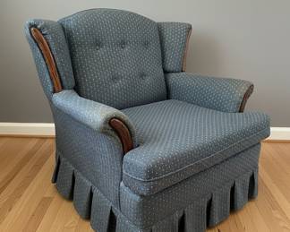 Traditional Upholstered Wingback Armchair second image