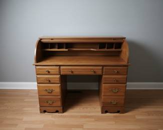 MidCentury Oak RollTop Desk