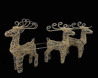 Gold Wire Mesh Reindeer Christmas Decoration