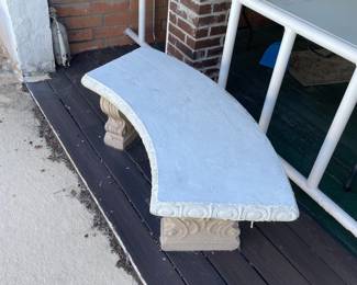 Curved Concrete Garden Bench B