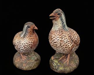 Vintage Ceramic Quail Figurines