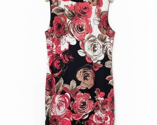 Womens Floral Sleeveless Sheath Dress