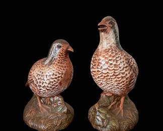 Vintage Holland Mold Ceramic Quail Figurines