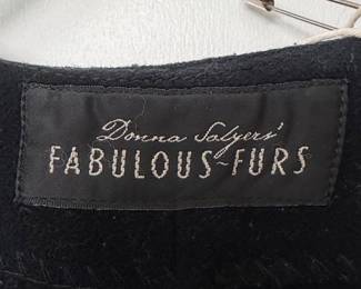 Donna Salyers FabulousFurs Black Cape with Faux Fur Pompom Trim second image