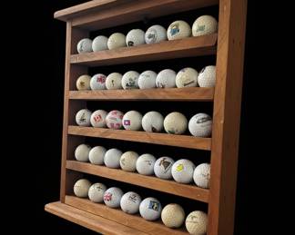 WallMounted Golf Ball Display Case with Collectible Golf Balls