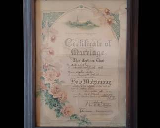 Vintage Marriage Certificate