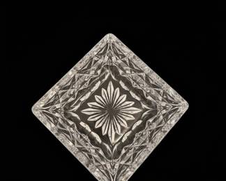 Vintage American Brilliant Period Cut Glass Square Dish
