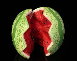 Vintage Ceramic Watermelon Salt and Pepper Shakers
