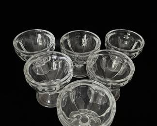 Vintage Federal Glass Footed Dessert Bowls
