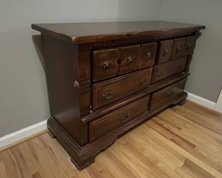 Traditional Dark Wood NineDrawer Dresser second image