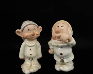 Lenox Disney Snow White Dopey and Sneezy Salt and Pepper Shakers