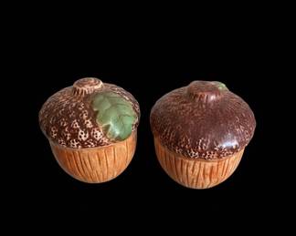 Vintage Ceramic Acorn Salt and Pepper Shakers