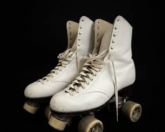Vintage Riedell White Leather Roller Skates