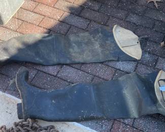 Vintage Rubber Firefighter Hip Boots