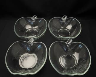 Set of Vintage KIG Indonesia Clear Glass AppleShaped Bowls second image