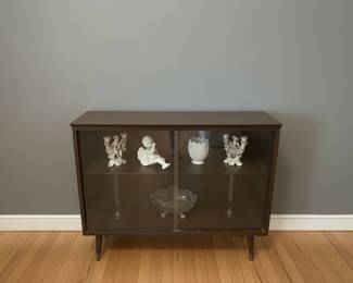 MidCentury Modern Sliding Glass Door Display Cabinet