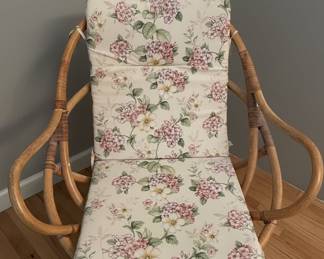 Vintage Rattan Swivel Rocker Chair
