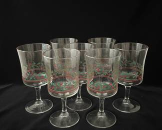 Vintage Arbys Christmas Collection Holly Berry Goblets