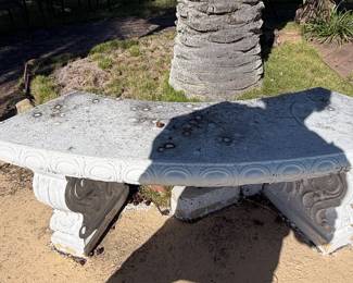 Curved Concrete Garden Bench fourth image