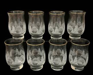 Vintage Libbey Winter Wonderland Etched Glass Tumblers