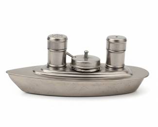 Vintage Art Deco Chrome Ocean Liner Cruet Set
