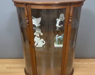 MidCentury BowFront Curio Cabinet
