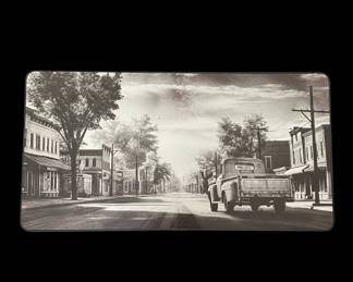 Black and White Vintage Main Street Truck Wall Art