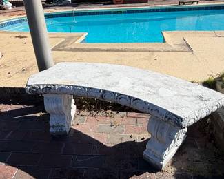 Curved Concrete Garden Bench