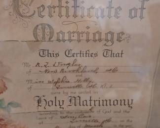 Vintage Marriage Certificate second image