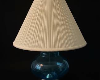 MidCentury Modern Blue Glass Table Lamp