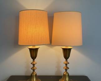 Pair of MidCentury Modern Brass Table Lamps