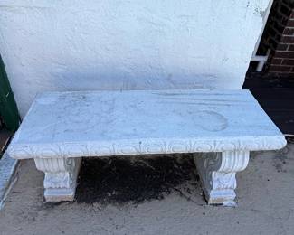 Curved Concrete Garden Bench second image