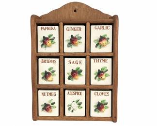 Vintage Ceramic Spice Rack Set