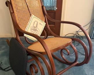 New old stock Bentwood rocker from the family’s furniture store, we have two of these