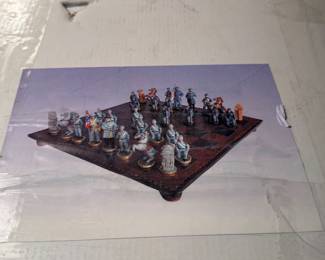 Civil War chess set, vintage in box