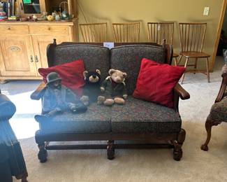 Wood loveseat