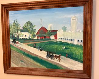 Large Emma Schrock Painting about 18x22 NICE!