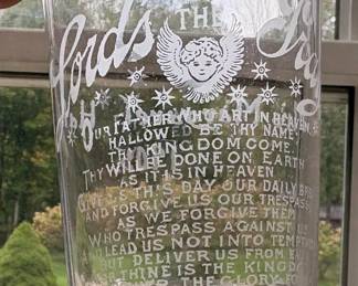 Antique Etched Glasses (Pair)