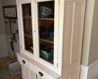 Painted White Antique Kitchen Cupboard