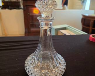 Cut Crystal-Style Decanter With Matching Stopper