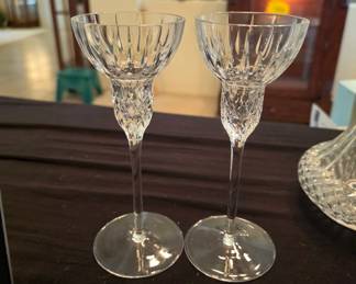 Pair of Signed Rogaska Crystal Stemmed Candleholders