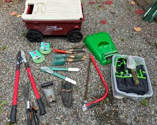 Landscaping Cart And Hand Tools
