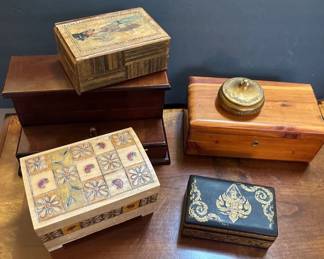 Wooden Jewelry Boxes  Brass Trinket Box