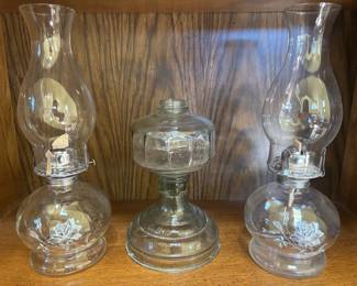 Vintage Glass Oil Lamps