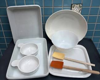 Italian White Stoneware Bakeware  Serving Dishes