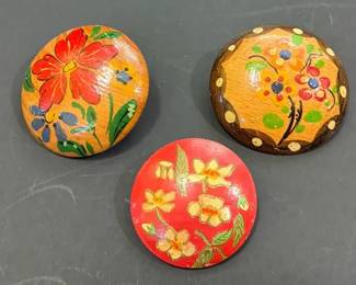 Handpainted Wooden Pins